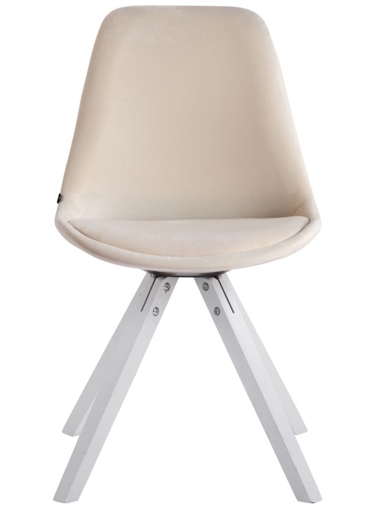 Sæt med 4 Toulouse Velvet Square Chairs, creme Sæt med 4 Toulouse Velvet Square Chairs, creme
