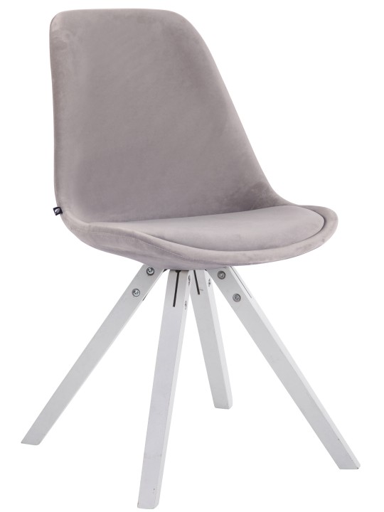 Sæt med 4 Toulouse Velvet Square Chairs, grå