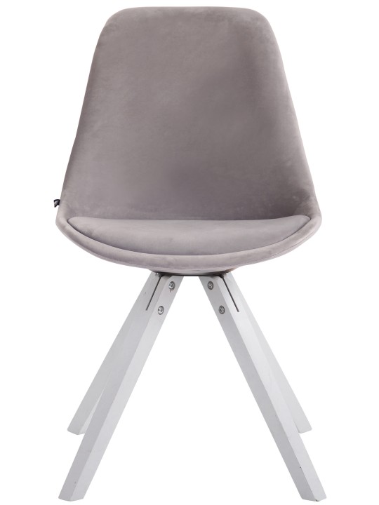 Sæt med 4 Toulouse Velvet Square Chairs, grå