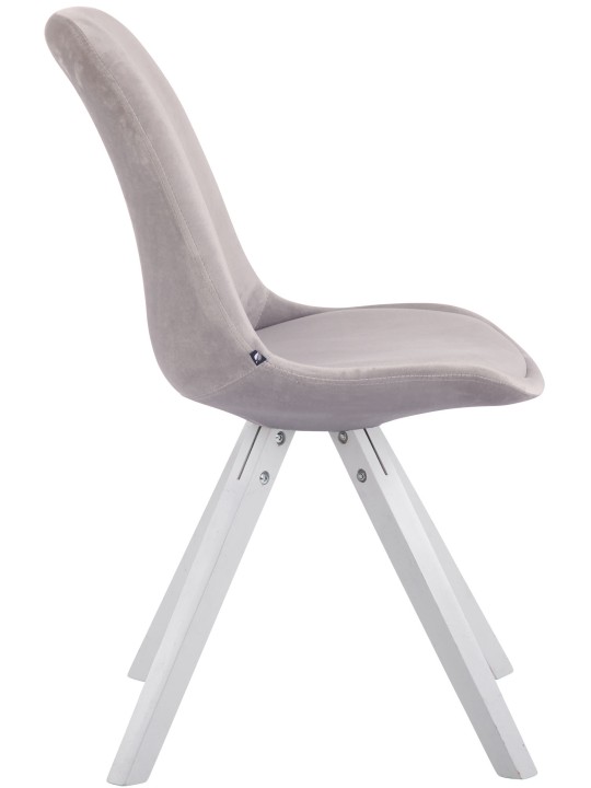 Sæt med 4 Toulouse Velvet Square Chairs, grå