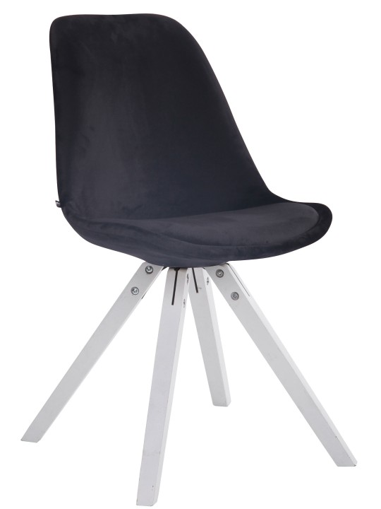 Sæt med 4 Toulouse Velvet Square Chairs, sort Sæt med 4 Toulouse Velvet Square Chairs, sort