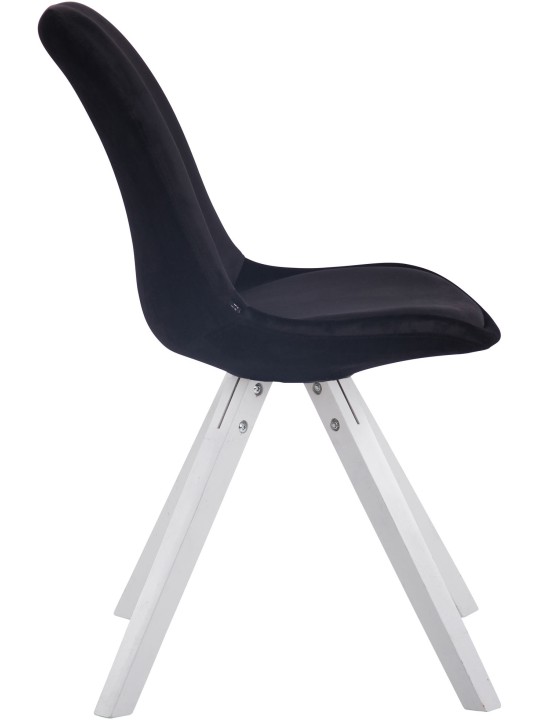 Sæt med 4 Toulouse Velvet Square Chairs, sort Sæt med 4 Toulouse Velvet Square Chairs, sort