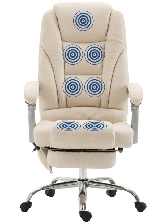 Kontorstol Pacific stof med massagefunktion, creme