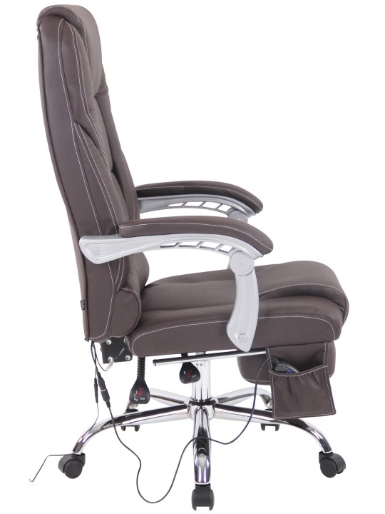 Kontorstol Pacific ægte læder med massagefunktion, brun Kontorstol Pacific ægte læder med massagefunktion, brun