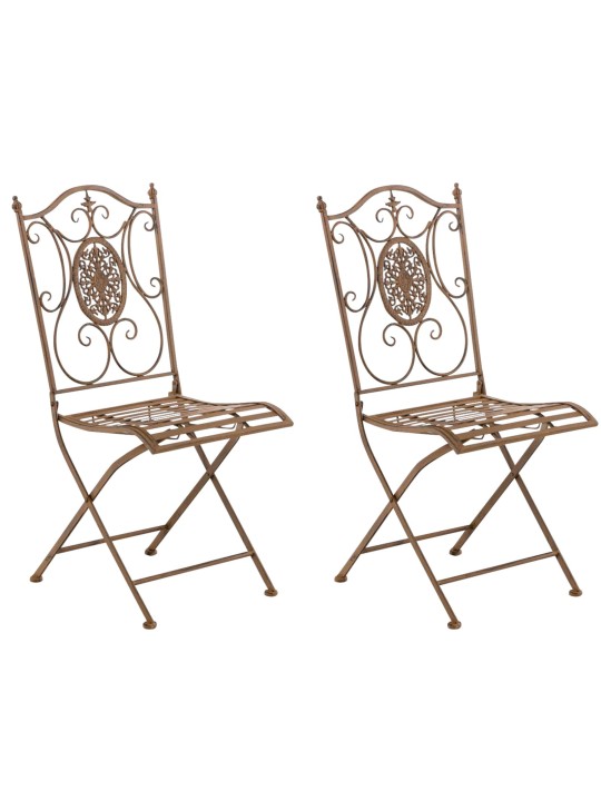 Sæt med 2 stole Sibell, antik brun