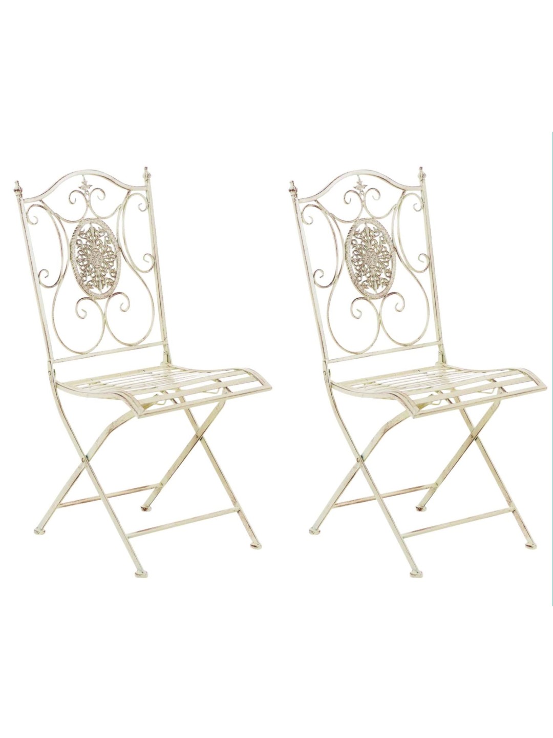 Sæt med 2 stole Sibell, antik creme