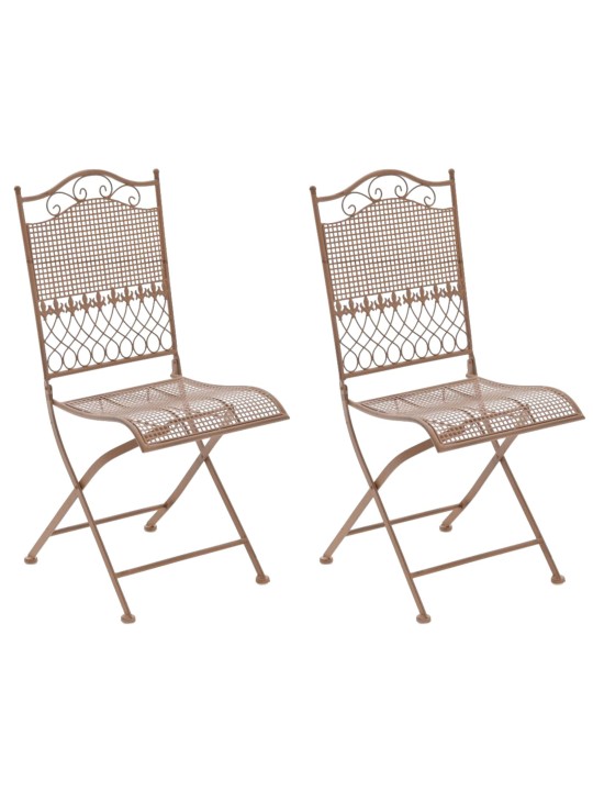 Sæt med 2 havestole Kiran, antik brun Sæt med 2 havestole Kiran, antik brun