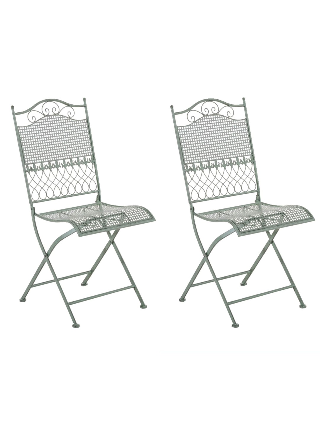 Sæt med 2 havestole Kiran, antik grøn