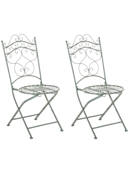 Sæt med 2 stole Indra, antik grøn