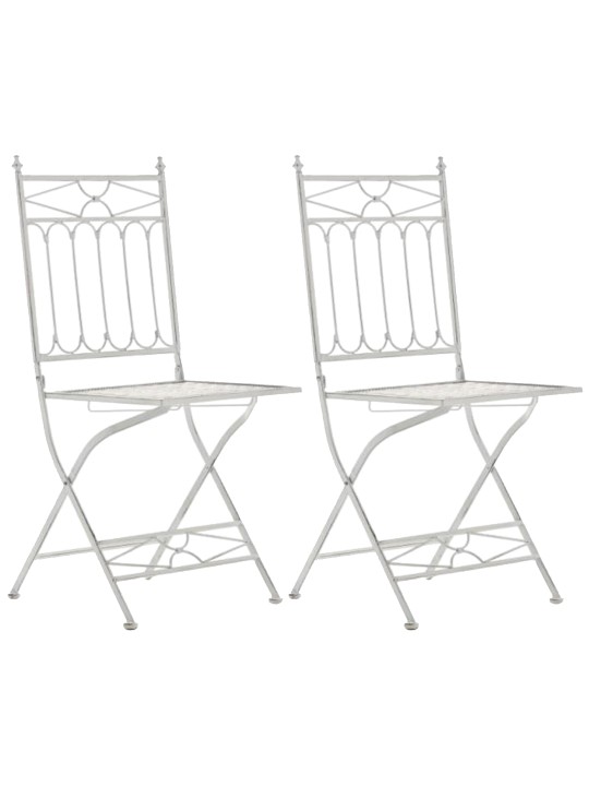 Sæt med 2 klapstole Asina, antik hvid