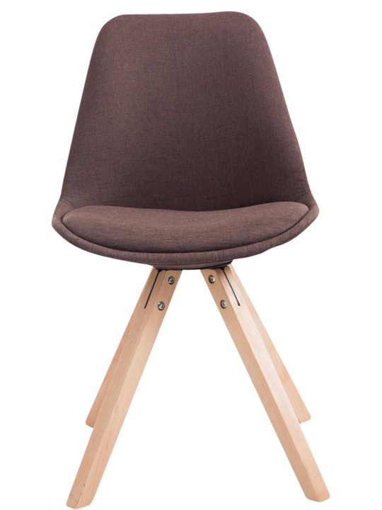 Sæt med 4 besøgsstole Toulouse stof Square Natura, brun