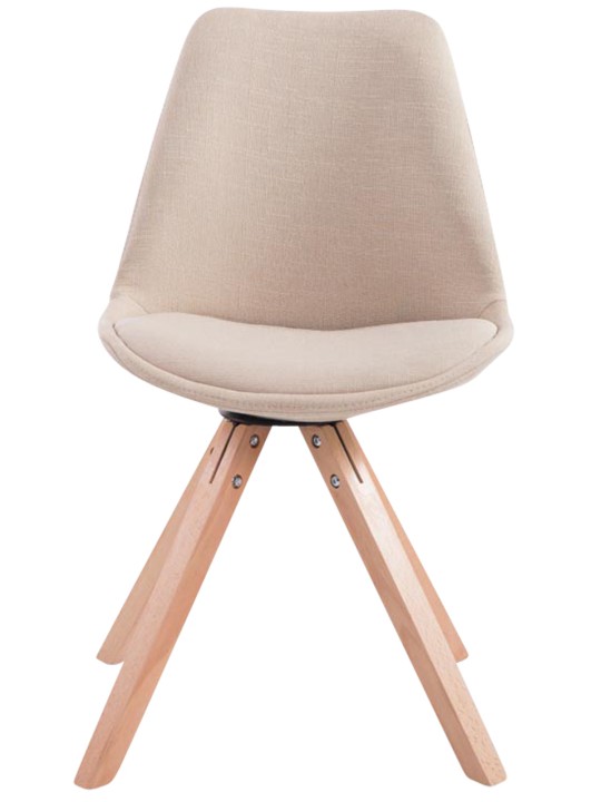 Sæt med 4 besøgsstole Toulouse stof Square Natura, creme