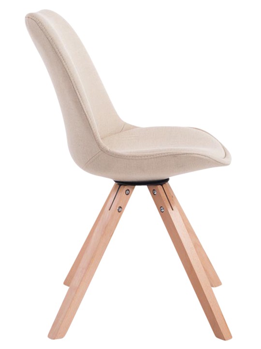Sæt med 4 besøgsstole Toulouse stof Square Natura, creme