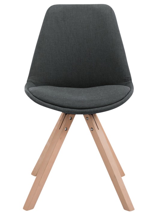 Sæt med 4 besøgsstole Toulouse stof Square Natura, mørkegrå