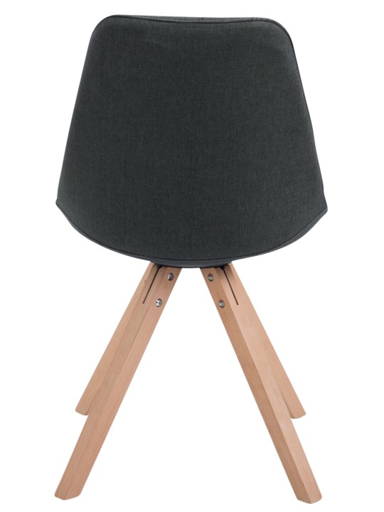 Sæt med 4 besøgsstole Toulouse stof Square Natura, mørkegrå