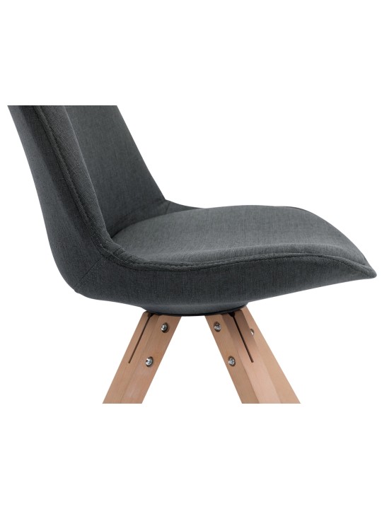 Sæt med 4 besøgsstole Toulouse stof Square Natura, mørkegrå