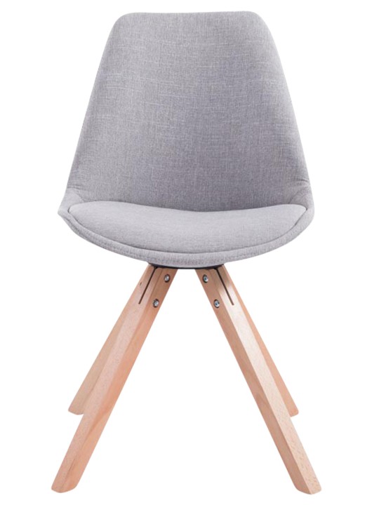 Sæt med 4 besøgsstole Toulouse stof Square Natura, grå