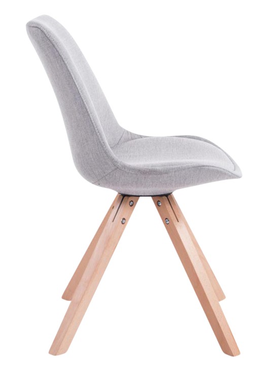 Sæt med 4 besøgsstole Toulouse stof Square Natura, grå