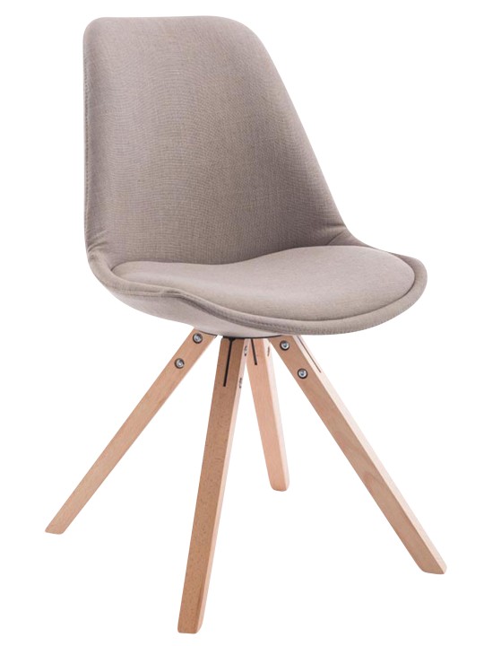 Sæt med 4 besøgsstole Toulouse stof Square Natura, taupe