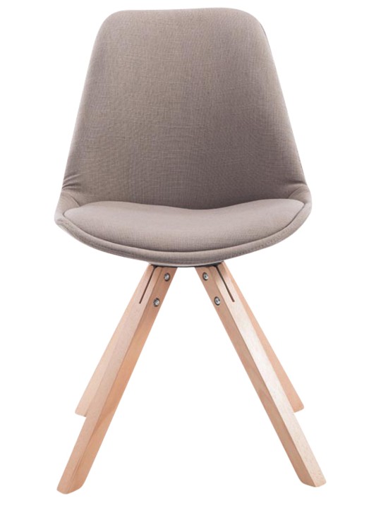 Sæt med 4 besøgsstole Toulouse stof Square Natura, taupe