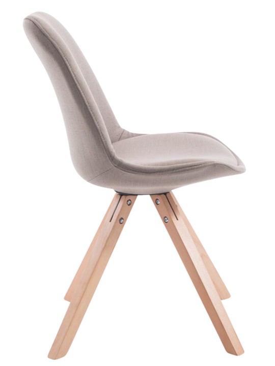 Sæt med 4 besøgsstole Toulouse stof Square Natura, taupe