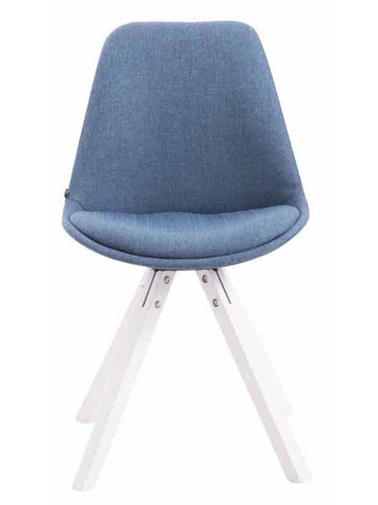 Sæt med 4 besøgsstole Toulouse stof Firkantet, blå