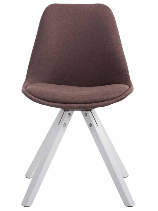 Sæt med 4 besøgsstole Toulouse stof Firkantet, brun