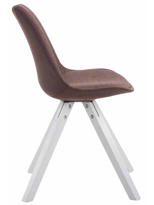 Sæt med 4 besøgsstole Toulouse stof Firkantet, brun