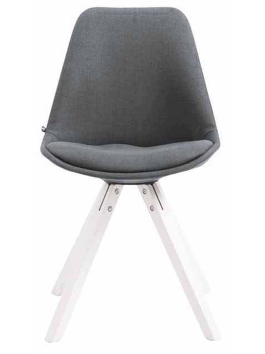 Sæt med 4 besøgsstole Toulouse stof Firkantet, mørkegrå