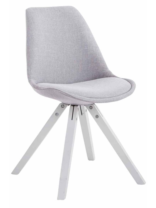 Sæt med 4 besøgsstole Toulouse stof Firkantet, grå