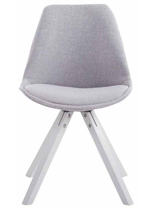 Sæt med 4 besøgsstole Toulouse stof Firkantet, grå