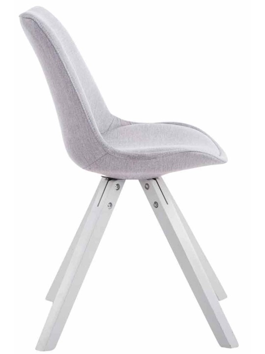 Sæt med 4 besøgsstole Toulouse stof Firkantet, grå