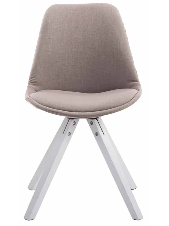 Sæt med 4 besøgsstole Toulouse stof Firkantet, taupe