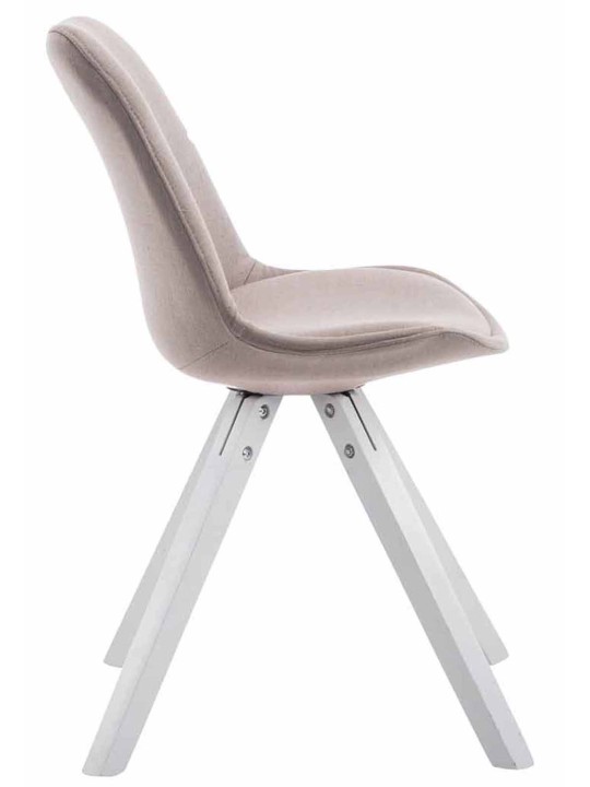 Sæt med 4 besøgsstole Toulouse stof Firkantet, taupe