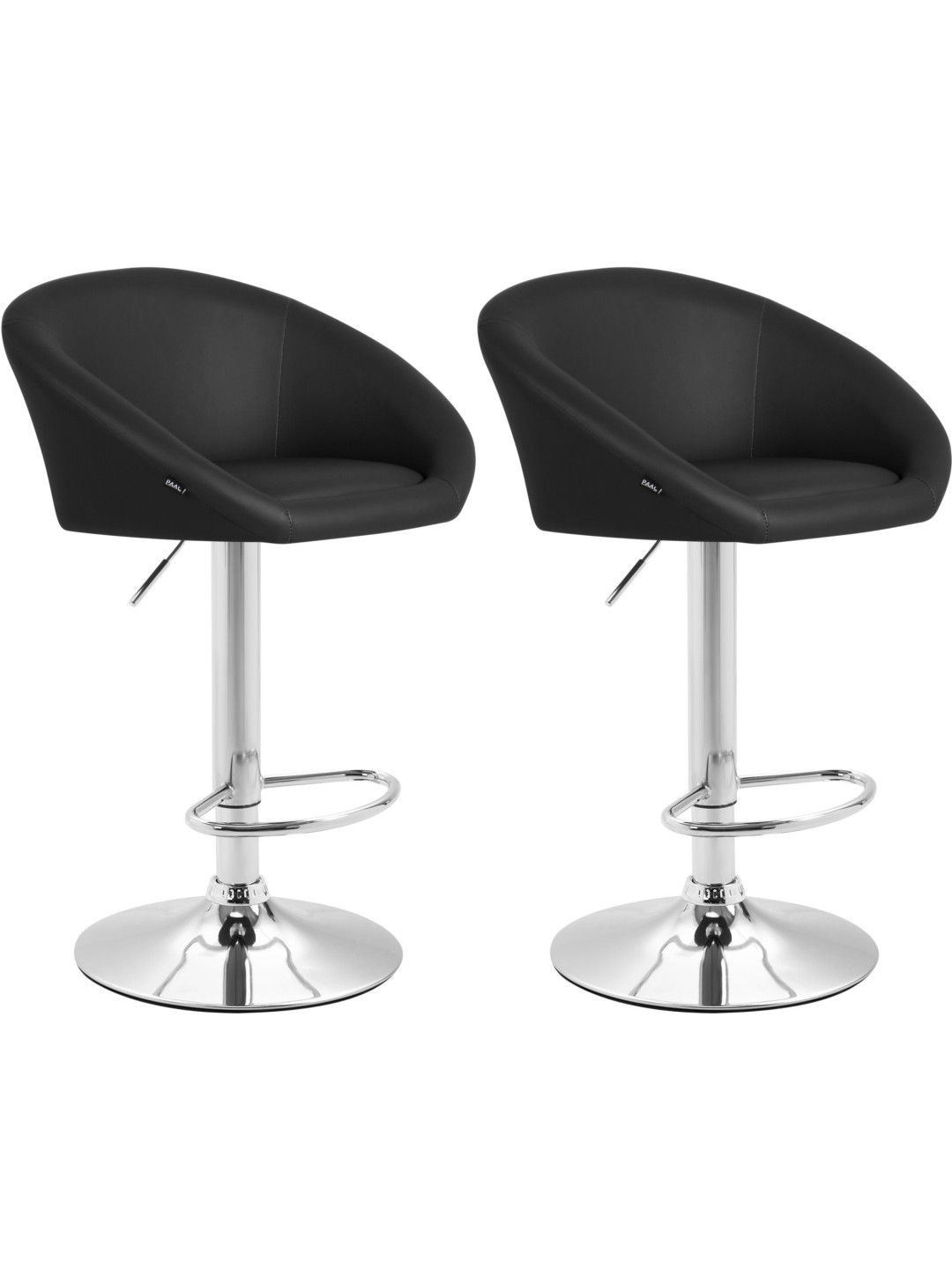 Sæt med 2 barstole Miami V2 imiteret læder C, sort