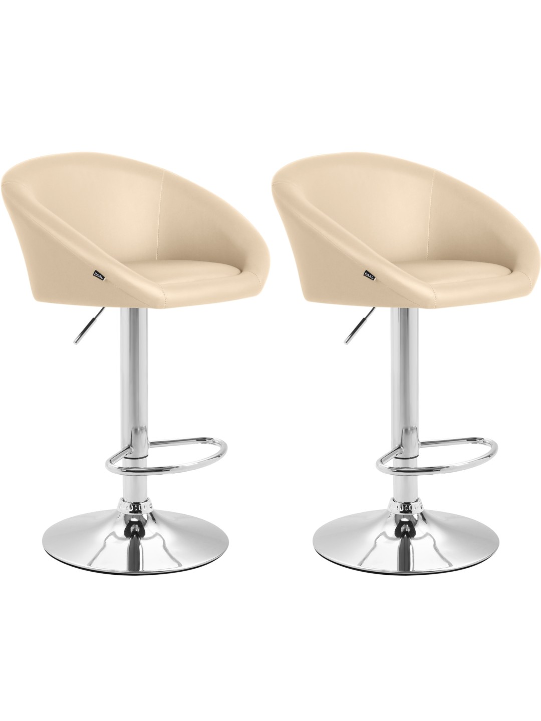 Sæt med 2 barstole Miami V2 imiteret læder C, creme