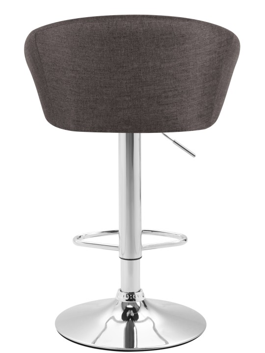 Sæt med 2 barstole Miami V2 stof krom, mørkegrå