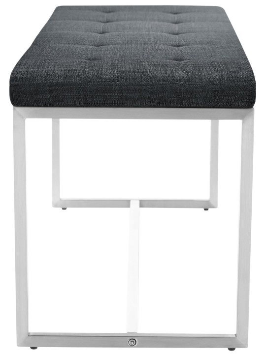 Bænk Barci STOF, mørkegrå