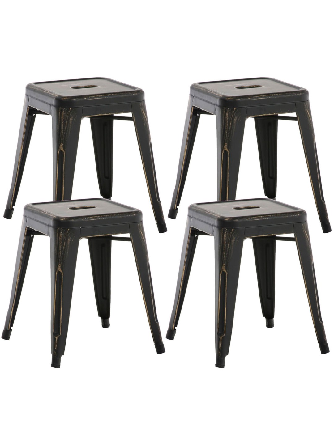 Sæt med 4 skamler Armin, sort-guld