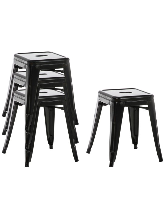 Sæt med 4 skamler Armin, sort