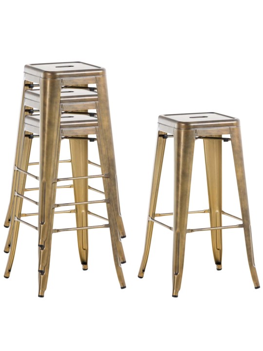 Sæt med 2 barstole Joshua V2, guld