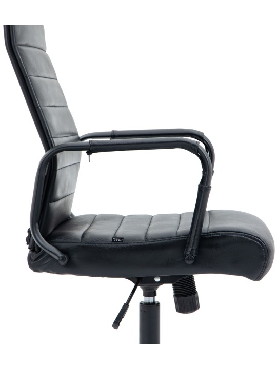 Kontorstol Columbus ægte læder, sort/sort