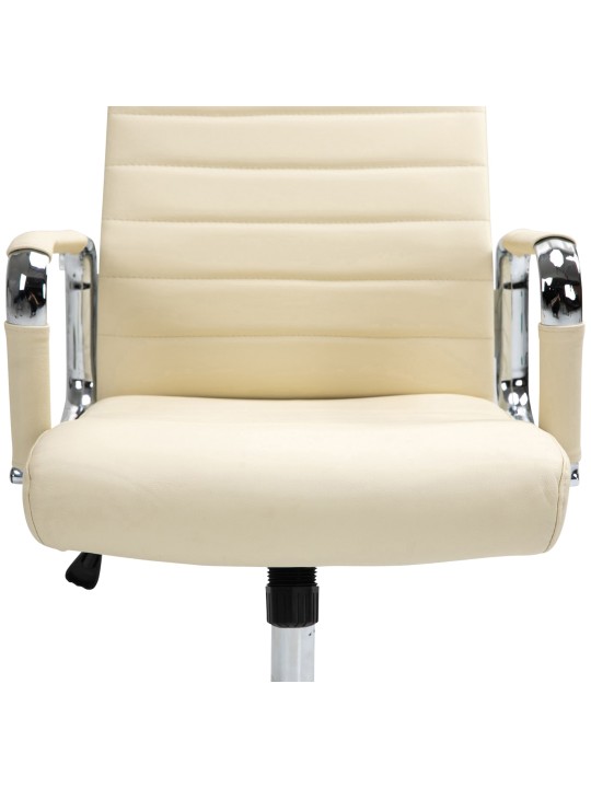 Kontorstol Columbus ægte læder, creme