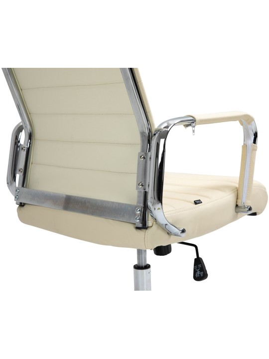 Kontorstol Columbus ægte læder, creme