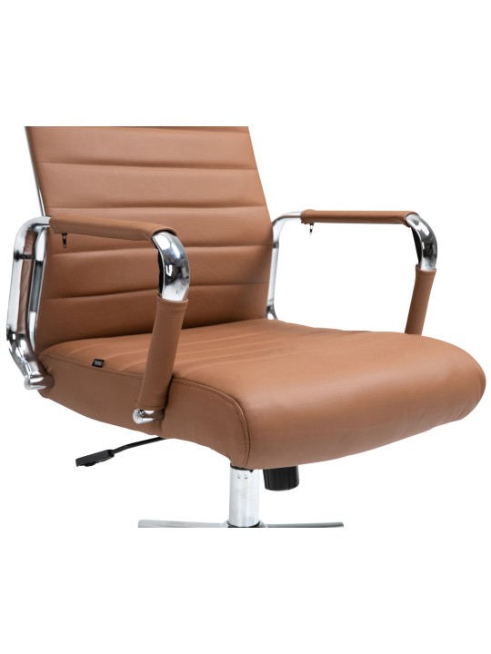 Kontorstol Columbus ægte læder, lysebrun Kontorstol Columbus ægte læder, lysebrun
