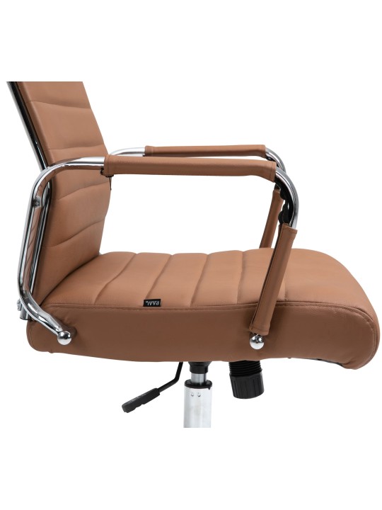 Kontorstol Columbus ægte læder, lysebrun Kontorstol Columbus ægte læder, lysebrun