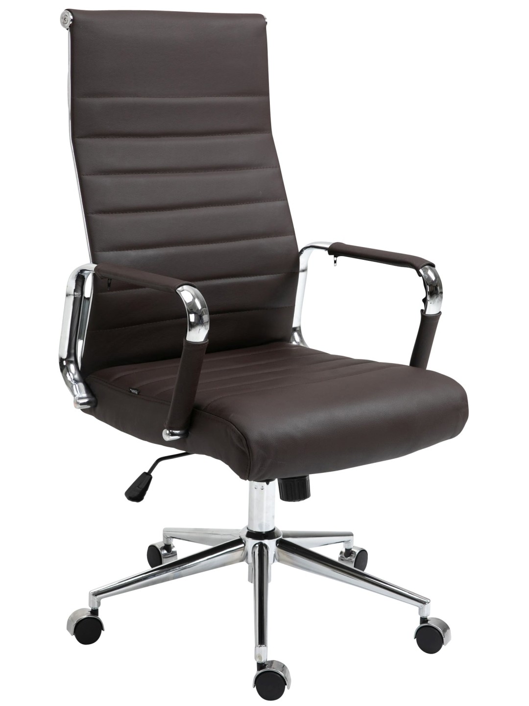 Kontorstol Columbus ægte læder, brun