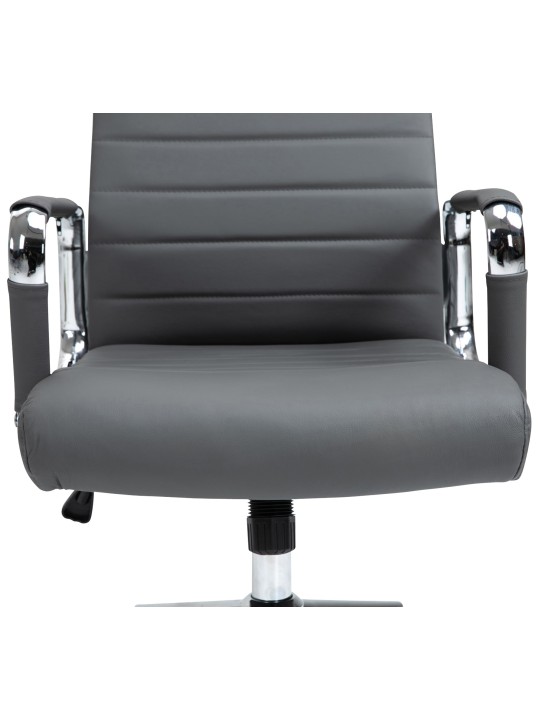 Kontorstol Columbus ægte læder, grå