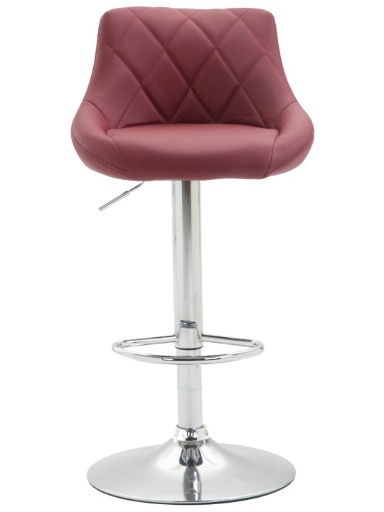 Barstol Lazio imiteret læder krom, bordeaux