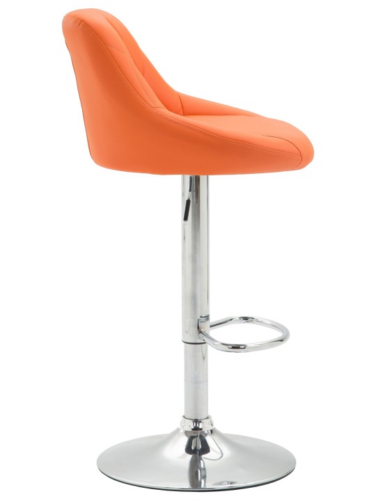 Barstol Lazio imiteret læder krom, orange